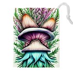 Witchy Forresty Goblincore Fairytale Mushroom Drawstring Pouch (5XL) Front