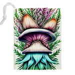 Witchy Forresty Goblincore Fairytale Mushroom Drawstring Pouch (5XL) Back