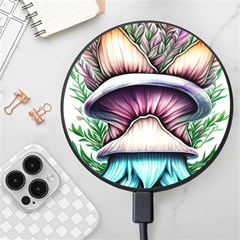 Witchy Forresty Goblincore Fairytale Mushroom Wireless Fast Charger(black) by GardenOfOphir