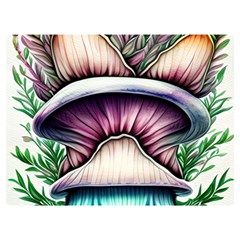 Witchy Forresty Goblincore Fairytale Mushroom One Side Premium Plush Fleece Blanket (extra Small) by GardenOfOphir