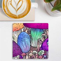 Forest Mushroom Uv Print Square Tile Coaster  by GardenOfOphir