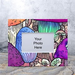 Forest Mushroom White Tabletop Photo Frame 4 x6  by GardenOfOphir