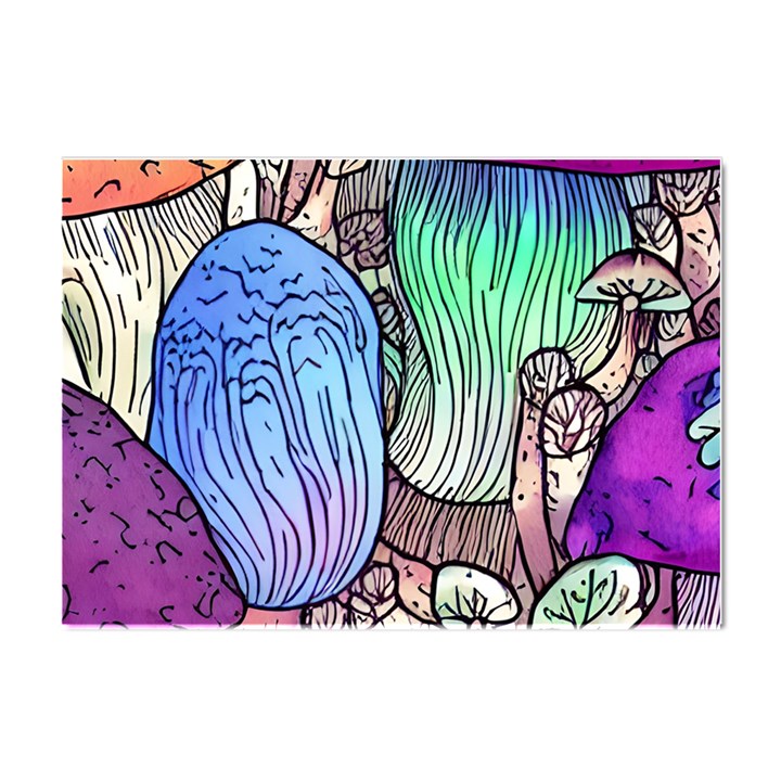 Forest Mushroom Crystal Sticker (A4)