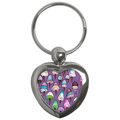 Foraging For Mushrooms Key Chain (heart) by GardenOfOphir