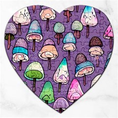 Foraging For Mushrooms Jigsaw Puzzle (heart) by GardenOfOphir