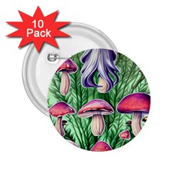 Natural Mushrooms 2 25  Buttons (10 Pack)  by GardenOfOphir