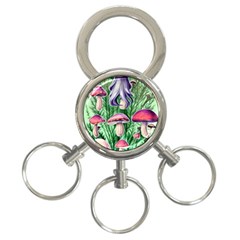 Natural Mushrooms 3-ring Key Chain by GardenOfOphir