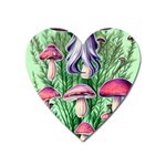 Natural Mushrooms Heart Magnet Front