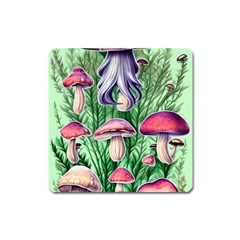 Natural Mushrooms Square Magnet by GardenOfOphir