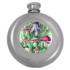 Natural Mushrooms Round Hip Flask (5 Oz) by GardenOfOphir