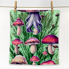 Natural Mushrooms Face Towel by GardenOfOphir