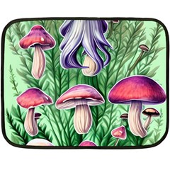 Natural Mushrooms Fleece Blanket (mini) by GardenOfOphir