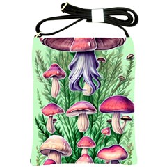 Natural Mushrooms Shoulder Sling Bag by GardenOfOphir