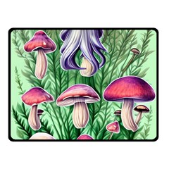 Natural Mushrooms Fleece Blanket (small) by GardenOfOphir