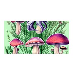 Natural Mushrooms Satin Wrap 35  X 70  by GardenOfOphir