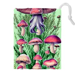 Natural Mushrooms Drawstring Pouch (4xl) by GardenOfOphir