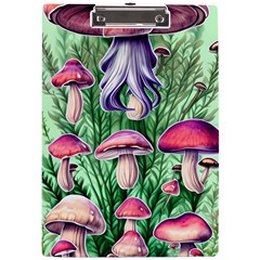 Natural Mushrooms A4 Acrylic Clipboard by GardenOfOphir