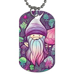 Fairy Mushrooms Dog Tag (two Sides) by GardenOfOphir