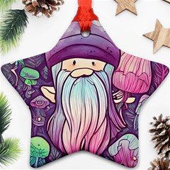 Fairy Mushrooms Star Ornament (Two Sides)