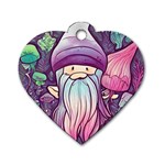 Fairy Mushrooms Dog Tag Heart (One Side) Front