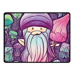 Fairy Mushrooms One Side Fleece Blanket (small) by GardenOfOphir