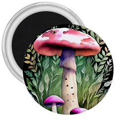 Mushroom Foraging In The Woods 3  Magnets by GardenOfOphir