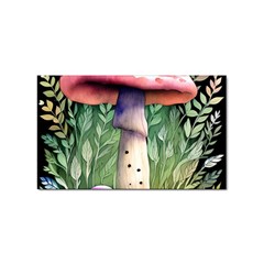 Mushroom Foraging In The Woods Sticker (rectangular) by GardenOfOphir