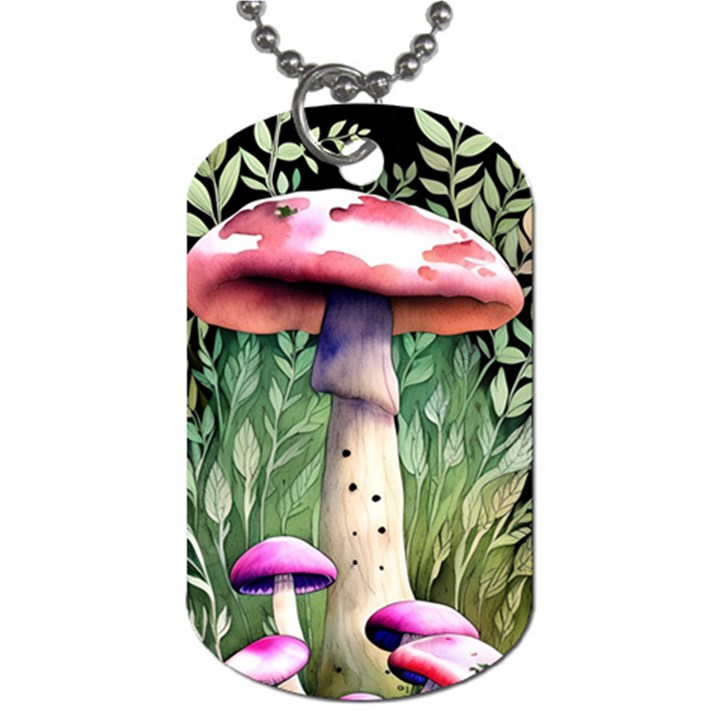 Mushroom Foraging In The Woods Dog Tag (One Side)