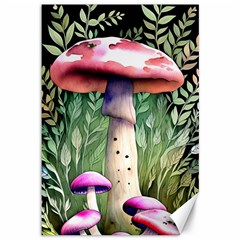 Mushroom Foraging In The Woods Canvas 12  X 18  by GardenOfOphir