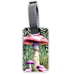 Mushroom Foraging In The Woods Luggage Tag (two Sides) by GardenOfOphir