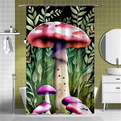 Mushroom Foraging In The Woods Shower Curtain 48  X 72  (small)  by GardenOfOphir