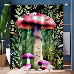 Mushroom Foraging In The Woods Shower Curtain 60  X 72  (medium)  by GardenOfOphir