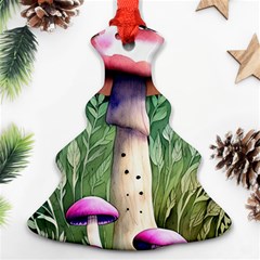 Mushroom Foraging In The Woods Christmas Tree Ornament (two Sides) by GardenOfOphir