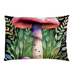 Mushroom Foraging In The Woods Pillow Case (two Sides) by GardenOfOphir