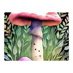 Mushroom Foraging In The Woods Premium Plush Fleece Blanket (mini) by GardenOfOphir