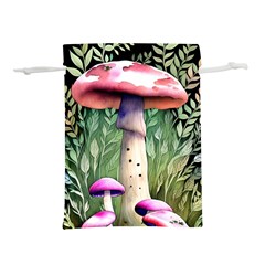 Mushroom Foraging In The Woods Lightweight Drawstring Pouch (l) by GardenOfOphir