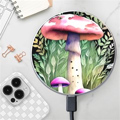 Mushroom Foraging In The Woods Wireless Fast Charger(white) by GardenOfOphir