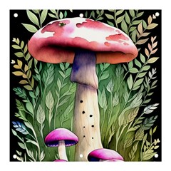 Mushroom Foraging In The Woods Banner And Sign 3  X 3  by GardenOfOphir