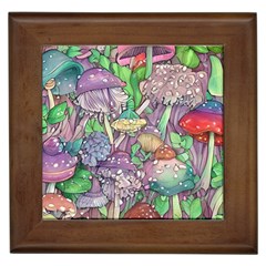 Vintage Mushroom Garden Framed Tile by GardenOfOphir