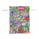 Vintage Mushroom Garden Lightweight Drawstring Pouch (L) Front