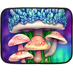 Fairy Mushroom In The Forest One Side Fleece Blanket (mini) by GardenOfOphir