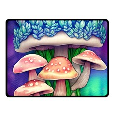 Fairy Mushroom In The Forest One Side Fleece Blanket (small) by GardenOfOphir