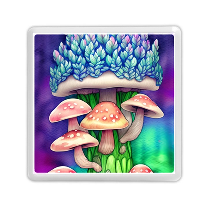 Fairy Mushroom In The Forest Memory Card Reader (Square)