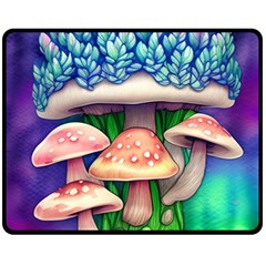 Fairy Mushroom In The Forest Fleece Blanket (medium) by GardenOfOphir