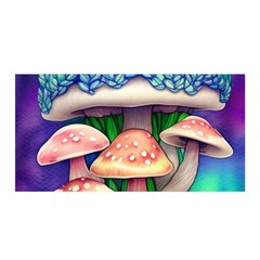 Fairy Mushroom In The Forest Satin Wrap 35  X 70  by GardenOfOphir