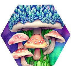 Fairy Mushroom In The Forest Wooden Puzzle Hexagon by GardenOfOphir