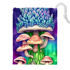 Fairy Mushroom In The Forest Drawstring Pouch (5xl) by GardenOfOphir