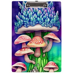 Fairy Mushroom In The Forest A4 Acrylic Clipboard by GardenOfOphir