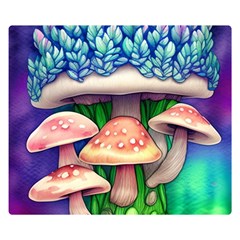 Fairy Mushroom In The Forest One Side Premium Plush Fleece Blanket (small) by GardenOfOphir