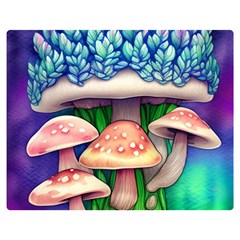 Fairy Mushroom In The Forest One Side Premium Plush Fleece Blanket (medium) by GardenOfOphir